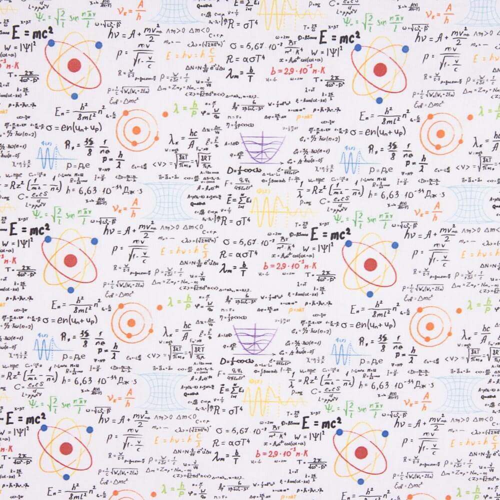 Popeline Baumwolle Baumwolle Schiefer Mathematik - Ribes y Casals