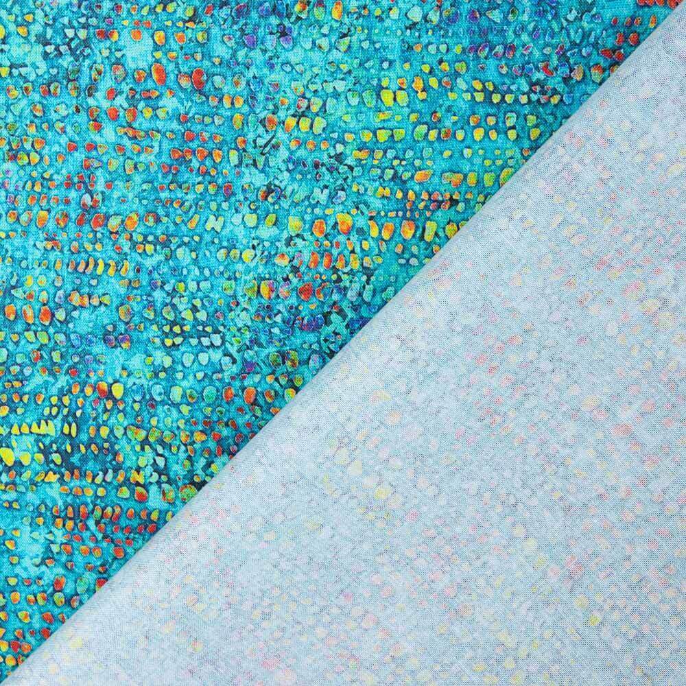 American Patchwork Batik Stickerei Türkis - Ribes y Casals