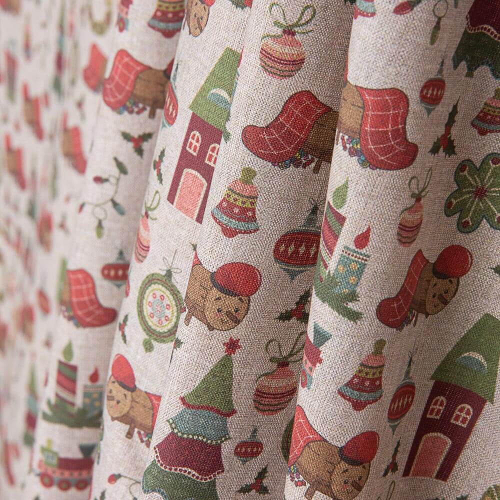 Weihnachten Popeline Grau Zeichnungen - Ribes y Casals