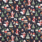 Weihnachts-Popeline Popeline Papa Noel Marine 100 x 140 cm - Ribes y Casals