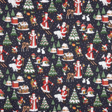 Weihnachts-Popeline Popeline Papa Noel Marine 100 x 140 cm - Ribes y Casals