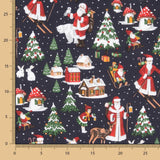 Weihnachts-Popeline Popeline Papa Noel Marine 100 x 140 cm - Ribes y Casals