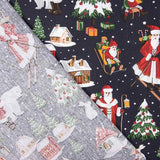 Weihnachts-Popeline Popeline Papa Noel Marine 100 x 140 cm - Ribes y Casals