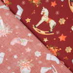 Weihnachten Popeline Caballito Bordeaux - Ribes y Casals