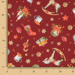 Weihnachten Popeline Caballito Bordeaux - Ribes y Casals