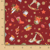 Weihnachten Popeline Caballito Bordeaux - Ribes y Casals