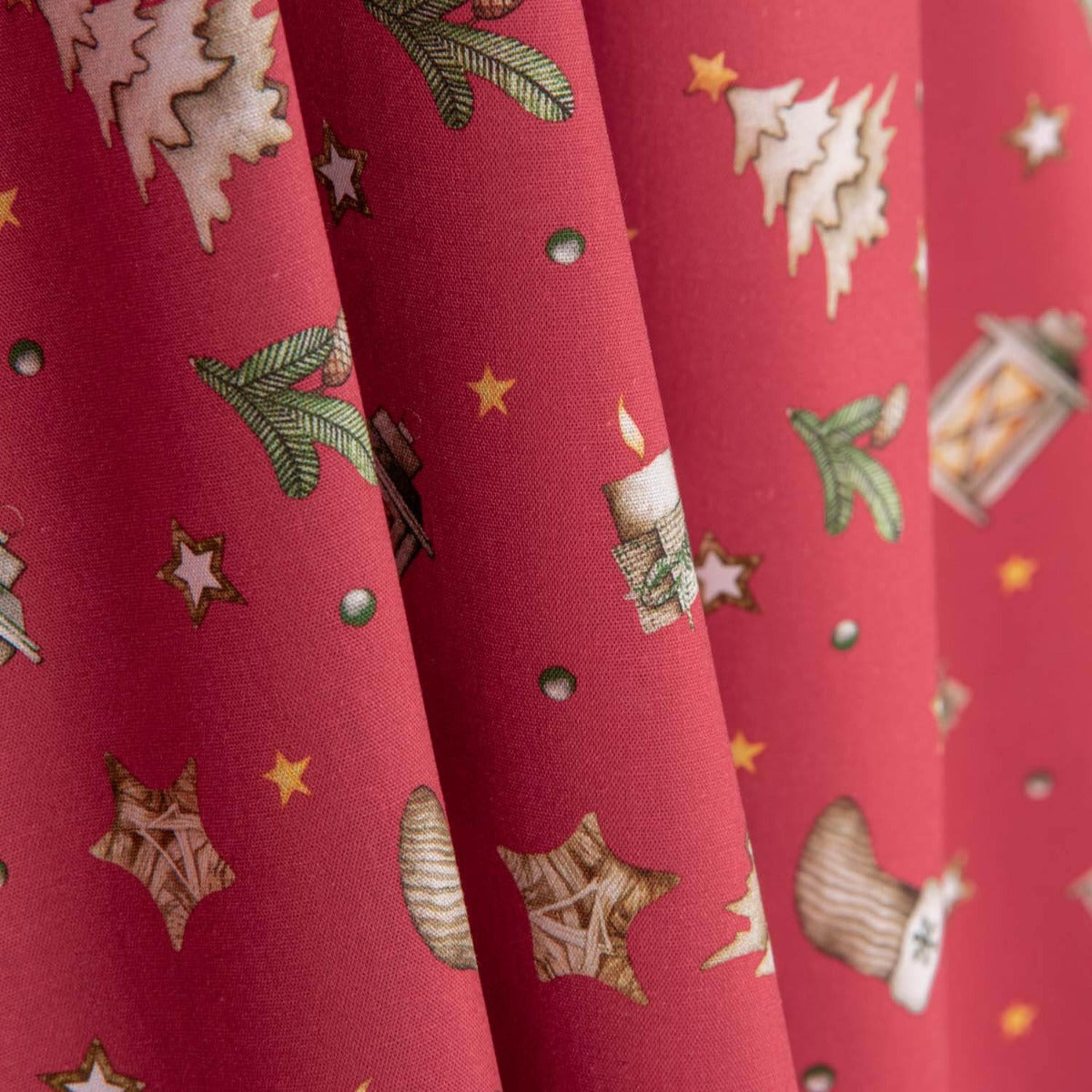 Weihnachten Popeline Windlichter Rot - Ribes y Casals