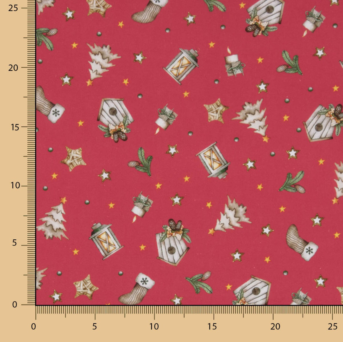 Weihnachten Popeline Windlichter Rot - Ribes y Casals