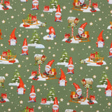 Popeline Weihnachtswichtel Grün - Ribes y Casals
