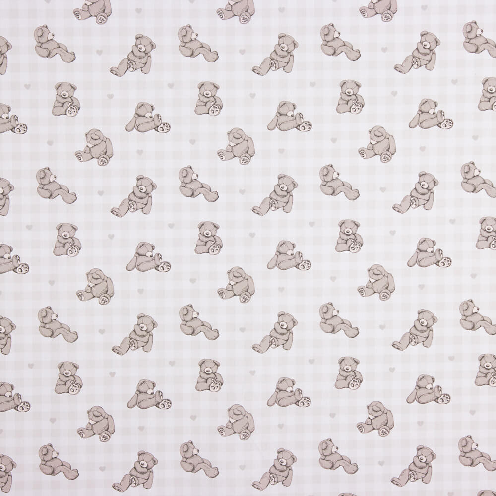 Popeline Baumwolle Popeline Teddybär Taupe Square - Ribes y Casals
