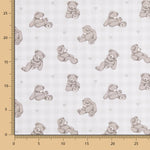 Popeline Baumwolle Popeline Teddybär Taupe Square - Ribes y Casals