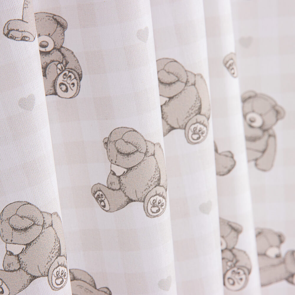 Popeline Baumwolle Popeline Teddybär Taupe Square - Ribes y Casals