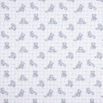 Baumwollpopeline Teddybär Teddybär Blau Quadrat - Ribes y Casals