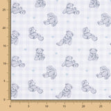 Baumwollpopeline Teddybär Teddybär Blau Quadrat - Ribes y Casals
