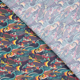 Baumwoll-Popeline Popeline Koi Fish Grün 100 x 140 cm - Ribes y Casals