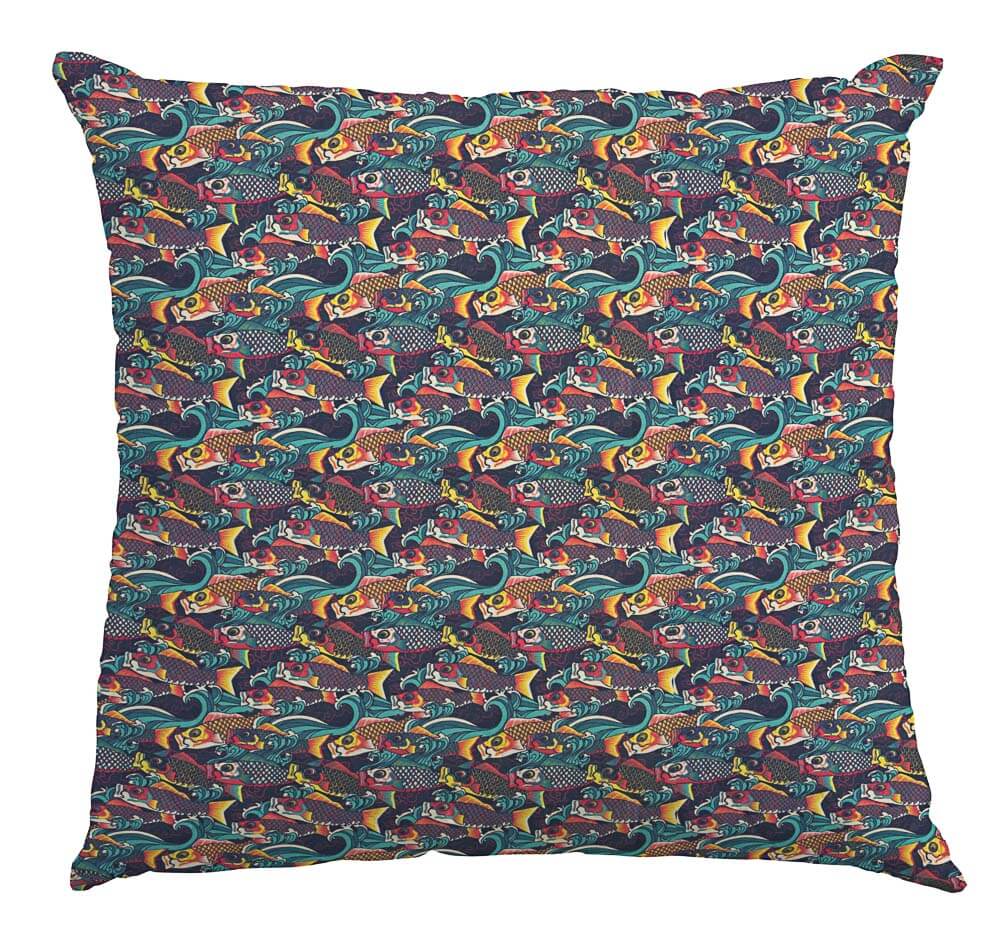 Baumwoll-Popeline Popeline Koi Fish Grün 100 x 140 cm - Ribes y Casals