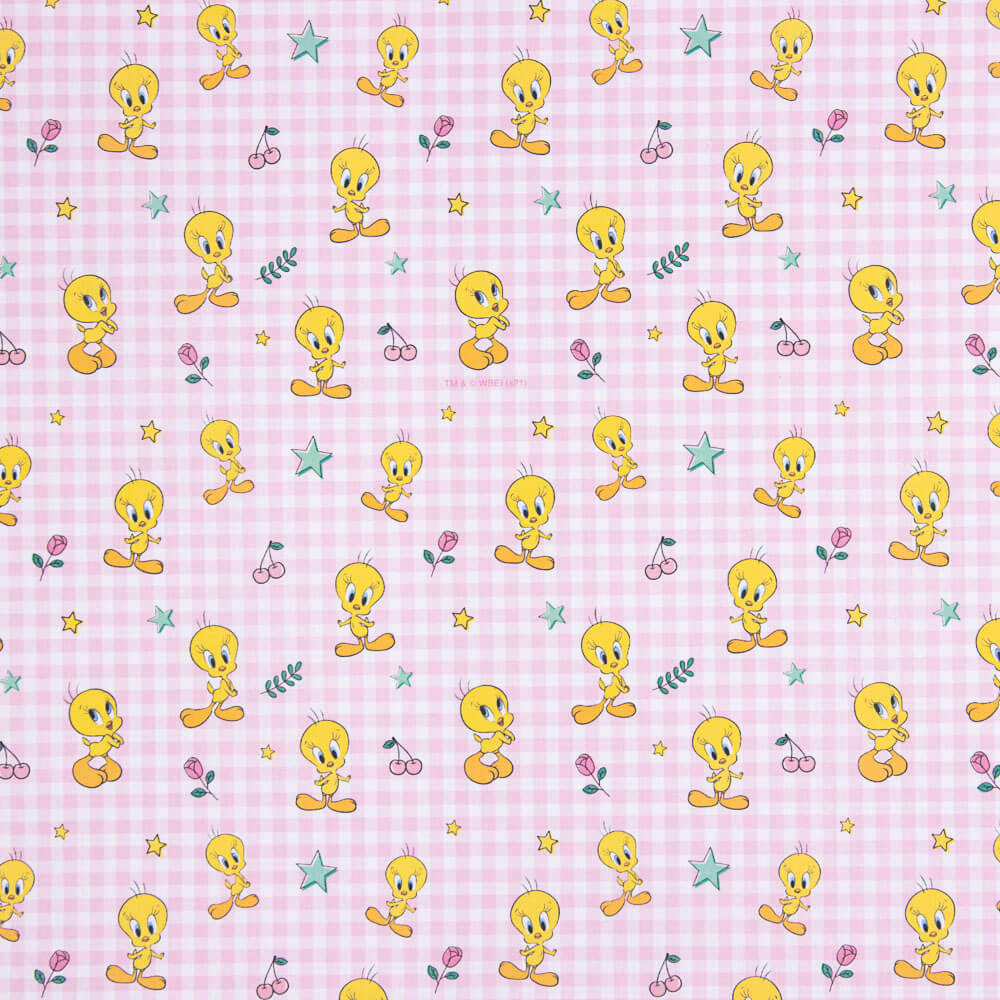Popeline Baumwolle Tweety Rosa - Ribes y Casals