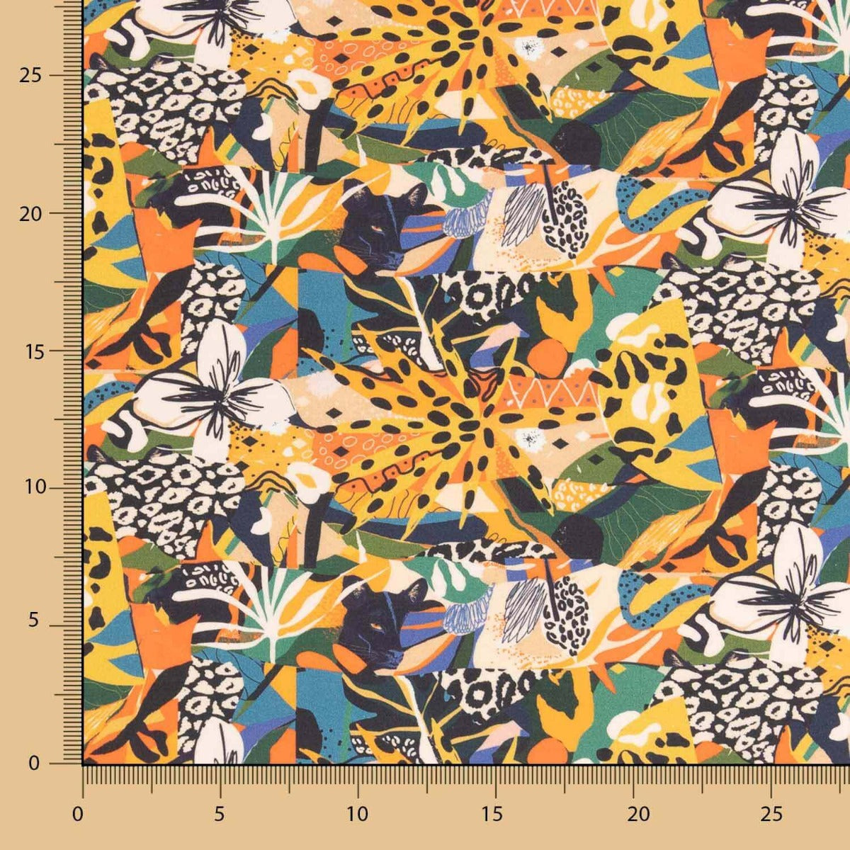 Baumwollpopeline Feline Multicolour - Ribes y Casals