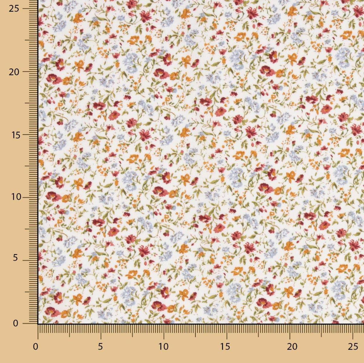 Viskose Popeline Floral Ecru - Ribes y Casals