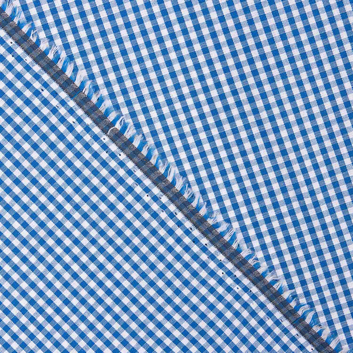 Mini Blue Checked Cotton Poplin - Ribes y Casals