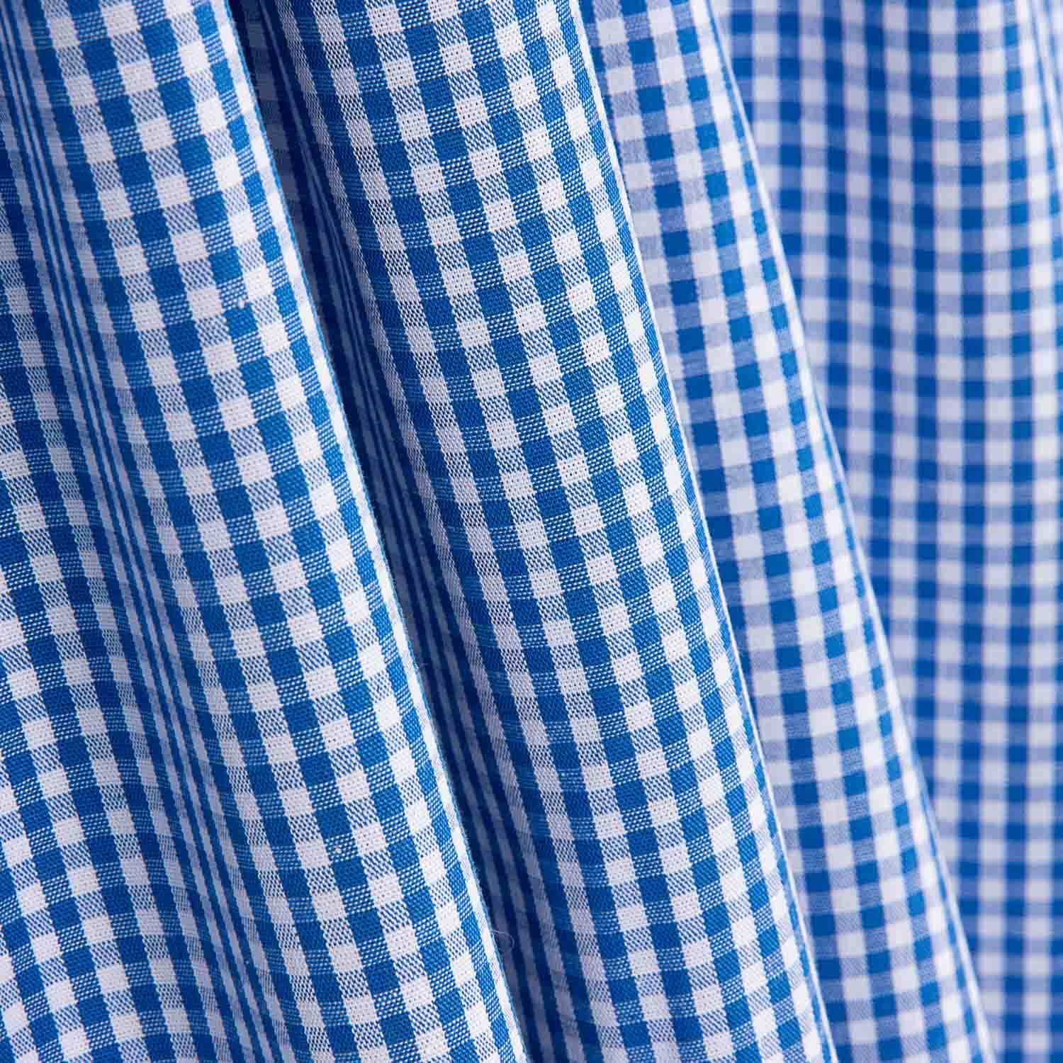 Mini Blue Checked Cotton Poplin - Ribes y Casals