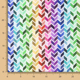 Mehrfarbige Chevron Popeline aus Baumwolle Mehrfarbig - Ribes y Casals