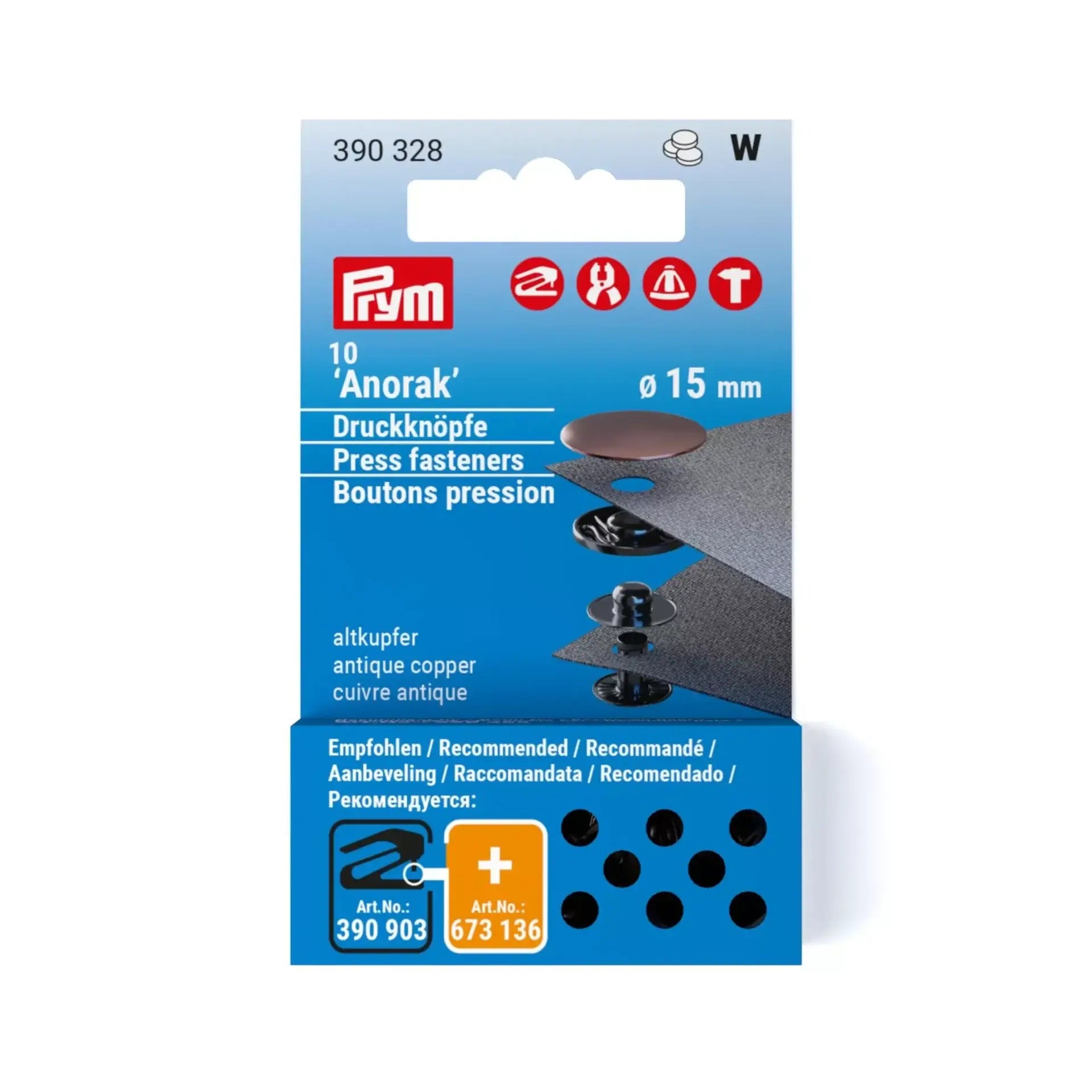 Prym Anorak Druckknöpfe 15 mm Altkupfer - Ribes y Casals