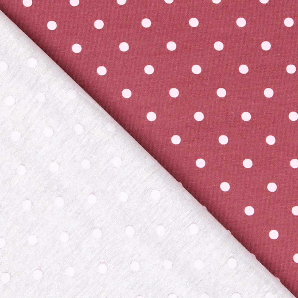 Gestrickte Baumwolle Polka Dots Marsala - Ribes y Casals