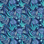 Strick-T-Shirt Dschungel Blau - Ribes y Casals