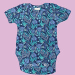 Strick-T-Shirt Dschungel Blau - Ribes y Casals