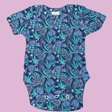 Strick-T-Shirt Dschungel Blau - Ribes y Casals
