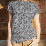 Strick-T-Shirt Dschungel Grau - Ribes y Casals