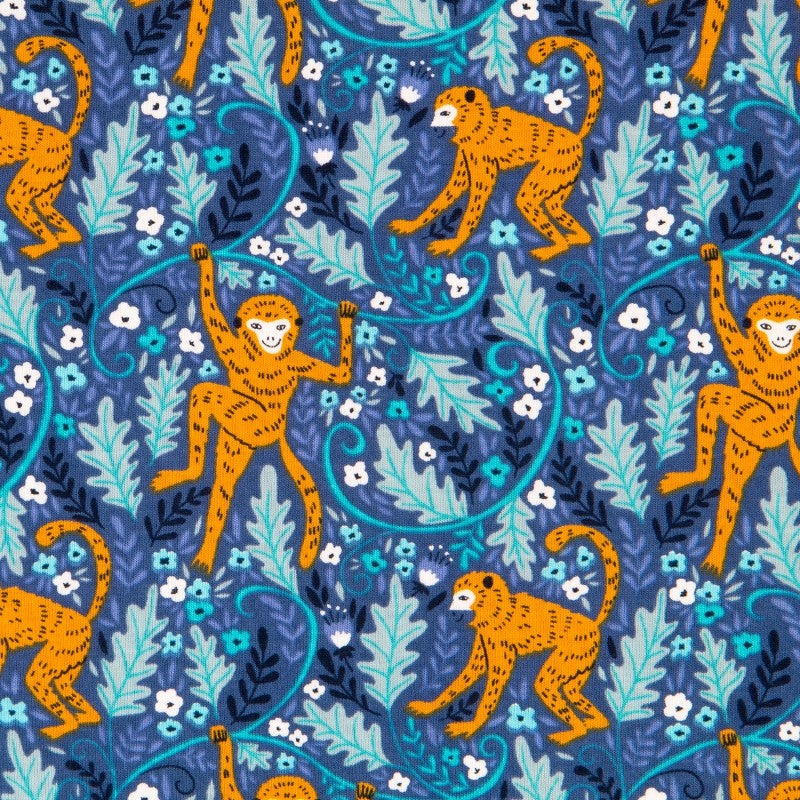 Gestricktes T-shirt Affe Blau - Ribes y Casals