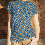 Gestricktes T-shirt Affe Blau - Ribes y Casals