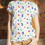 Strick-T-Shirt Zahlen Weiß - Ribes y Casals