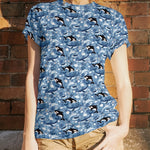 Gestricktes T-shirt Ozeanblau - Ribes y Casals