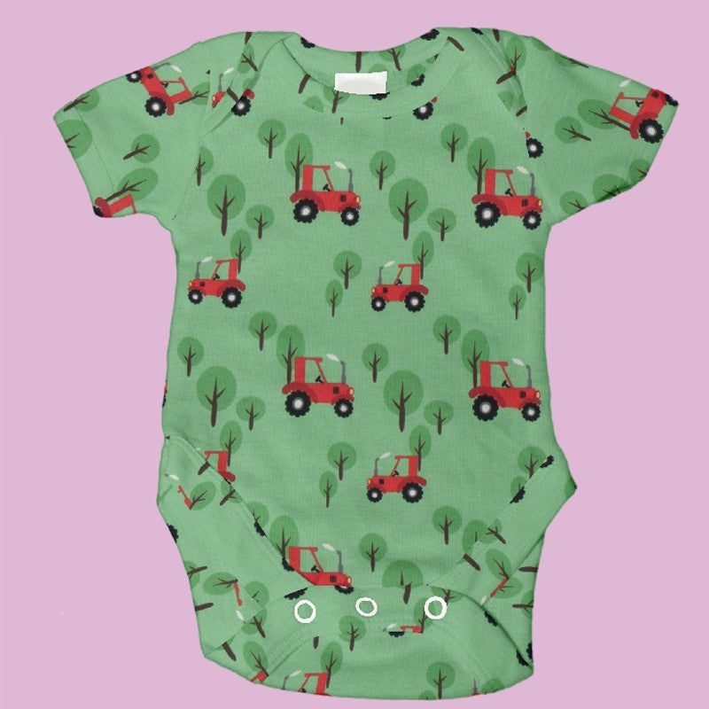 Gestricktes T-shirt Traktor Grün - Ribes y Casals