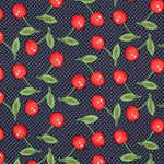 Gestrickte Kirsche Polka Dot Navy - Ribes y Casals