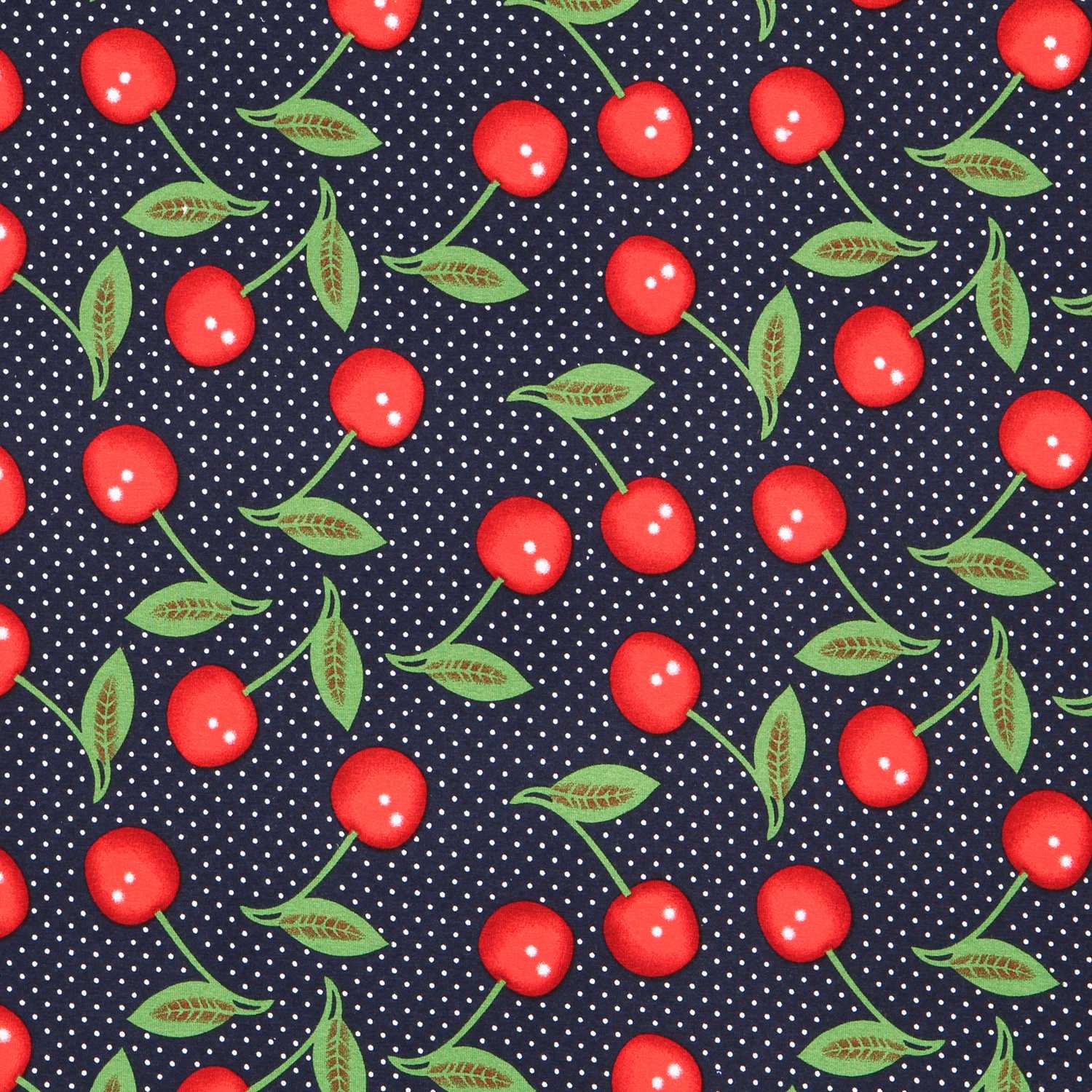 Gestrickte Kirsche Polka Dot Navy - Ribes y Casals