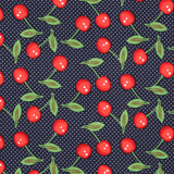 Gestrickte Kirsche Polka Dot Navy - Ribes y Casals