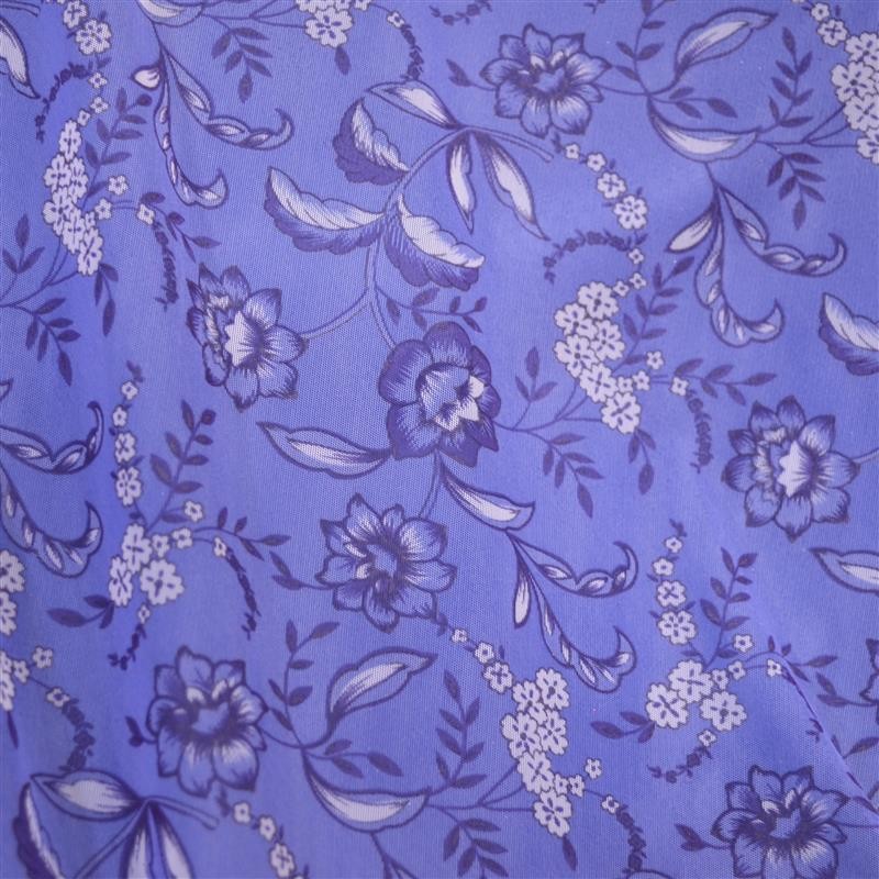 Fein gestricktes Lycra Blaue Blumen - Ribes y Casals