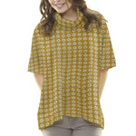 Ockerfarbener Sterne Pullover gestrickt - Ribes y Casals