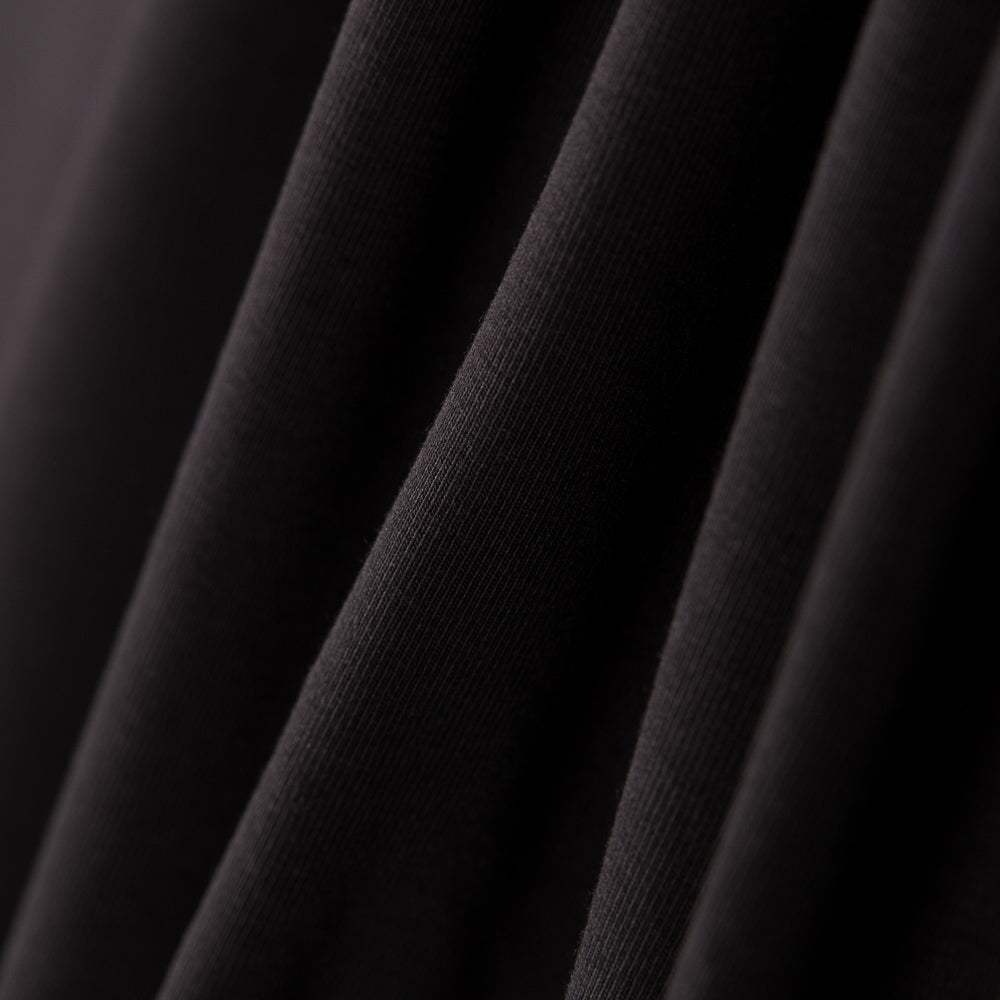 Gestrickt Baumwolle Lycra Basic Schwarz - Verschiedene Größen x Breite 140 cm - Ribes y Casals