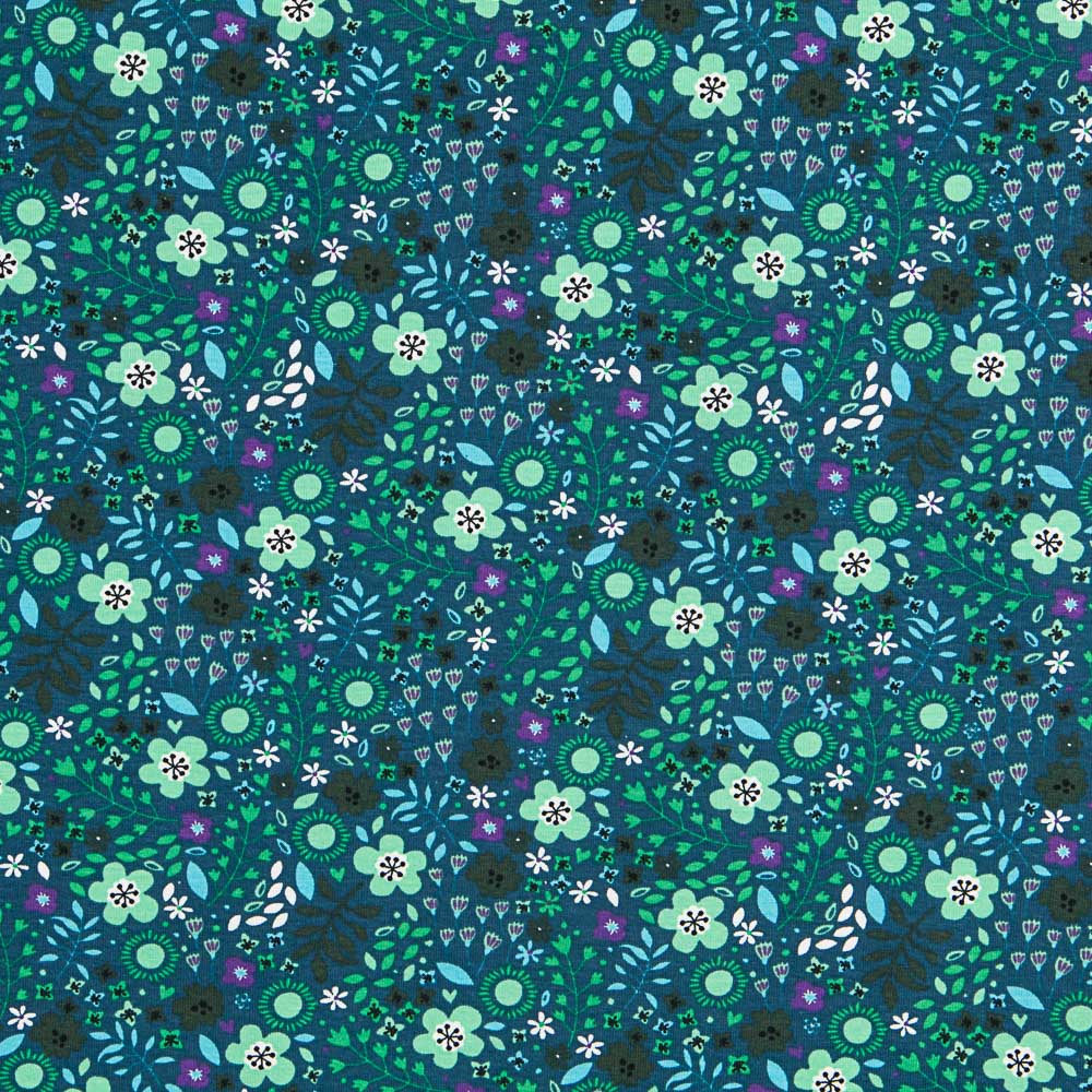 Gestrickte Baumwolle Dschungel Petrol - Ribes y Casals