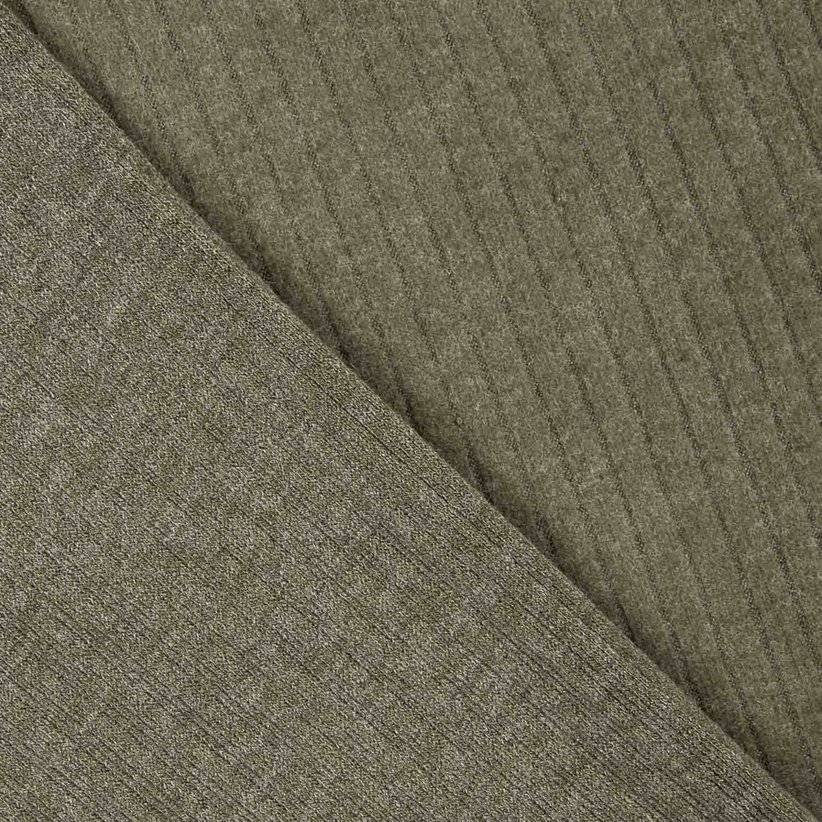 Reststück Strickstoff mit Perch-Effekt, Cordoptik, graugrün – verschiedene Maße x Breite 150 cm - Ribes y Casals