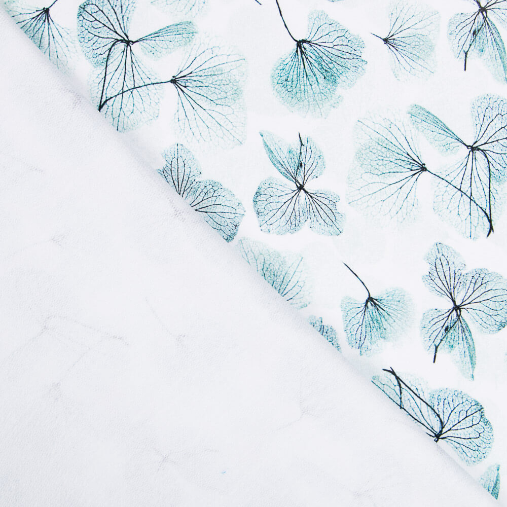 Oeko-Tex® Fleece Floral Strickvlies Aquamarin - Ribes y Casals