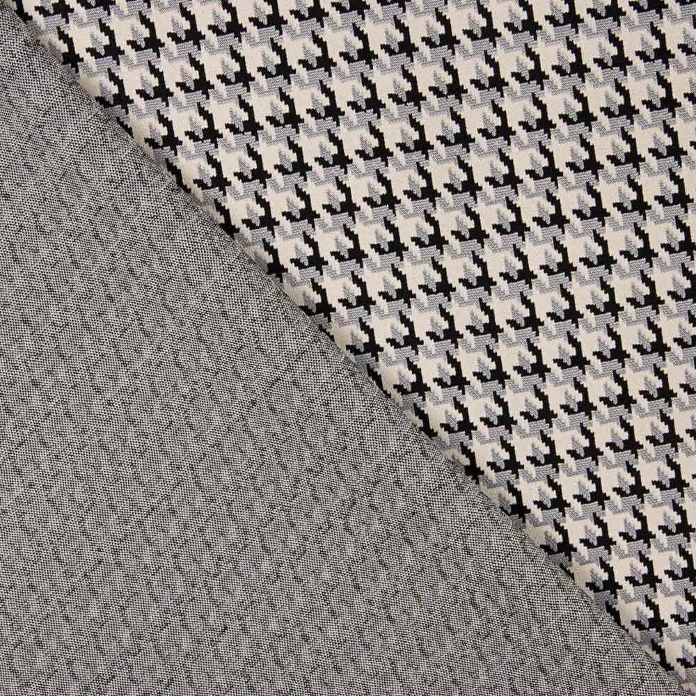 Jacquard-Strickwaren mit Hahnbein in Hellgrau - Ribes y Casals