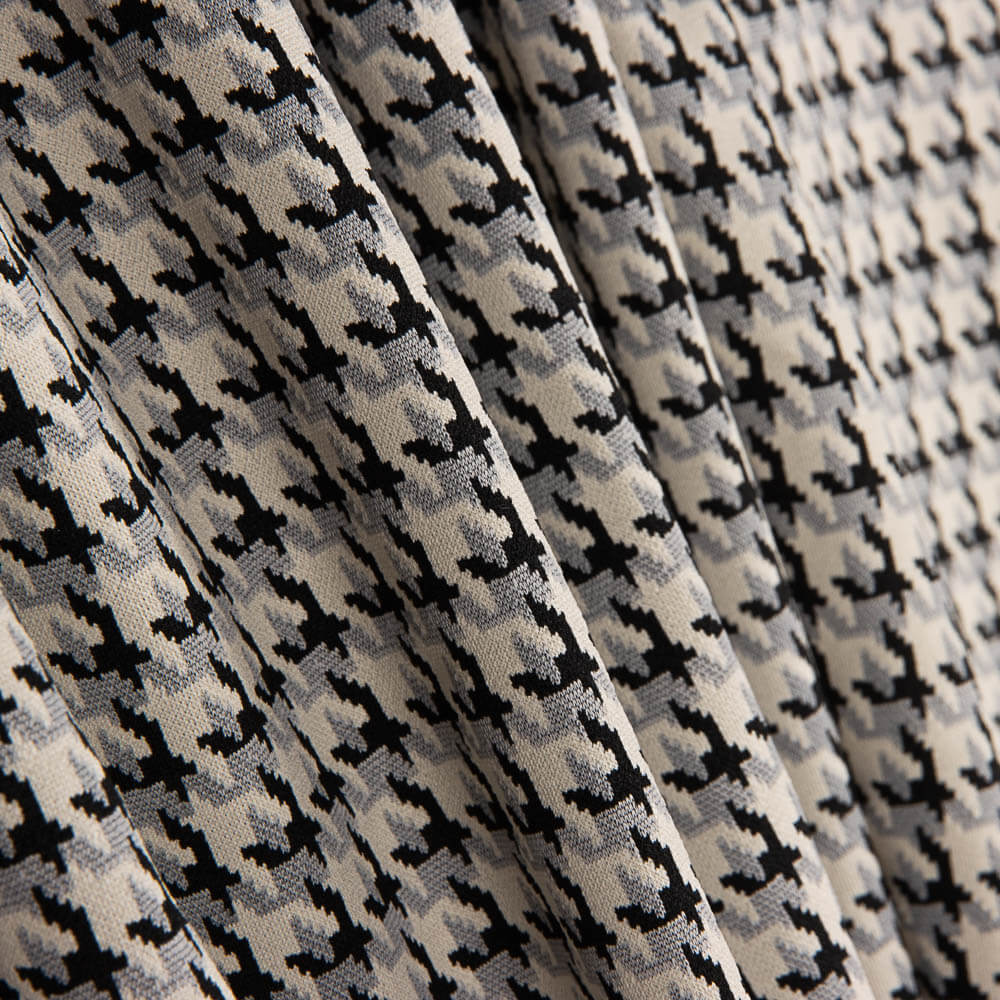 Jacquard-Strickwaren mit Hahnbein in Hellgrau - Ribes y Casals