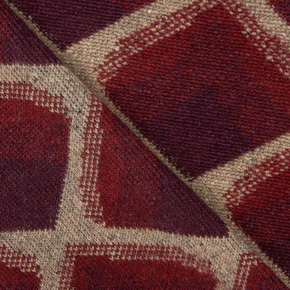 Gestrickter Trikot-Woll-Poncho Granat-Wellen - Ribes y Casals