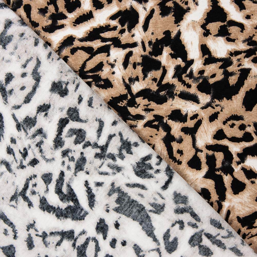 Leopard Viskosestrick Beige - Ribes y Casals